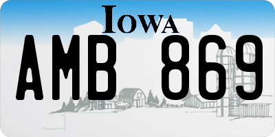IA license plate AMB869