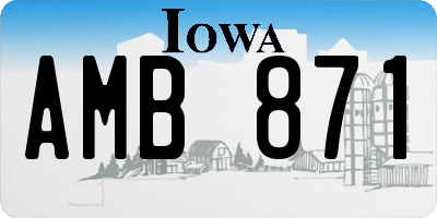 IA license plate AMB871