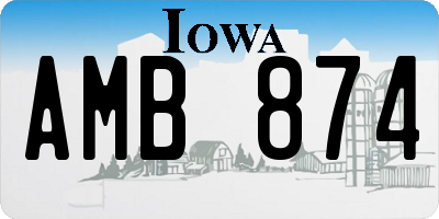 IA license plate AMB874