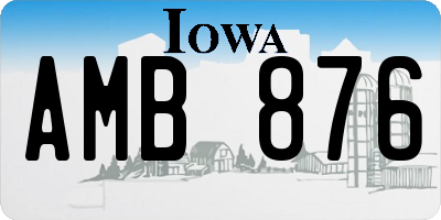IA license plate AMB876