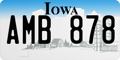IA license plate AMB878
