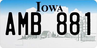 IA license plate AMB881