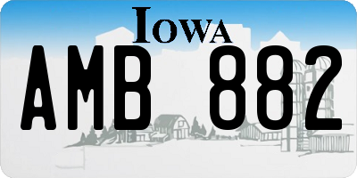 IA license plate AMB882