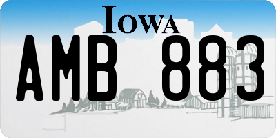 IA license plate AMB883