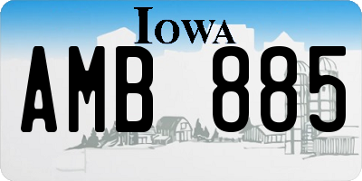 IA license plate AMB885