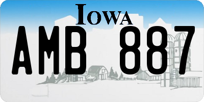 IA license plate AMB887