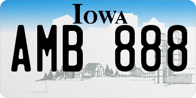IA license plate AMB888