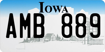 IA license plate AMB889
