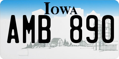 IA license plate AMB890