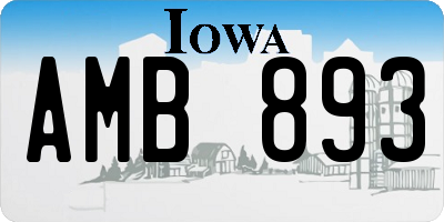 IA license plate AMB893