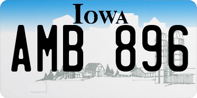 IA license plate AMB896