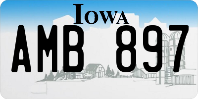 IA license plate AMB897