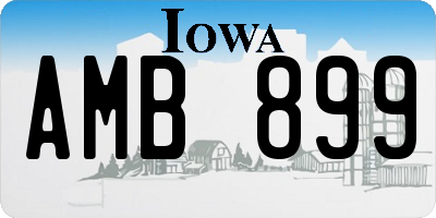 IA license plate AMB899