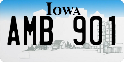 IA license plate AMB901