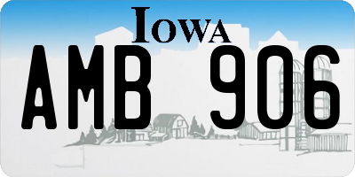 IA license plate AMB906