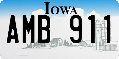IA license plate AMB911