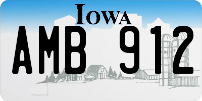 IA license plate AMB912