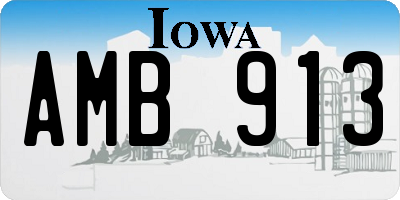 IA license plate AMB913
