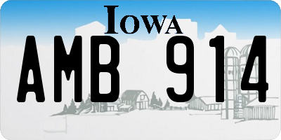 IA license plate AMB914