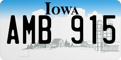 IA license plate AMB915