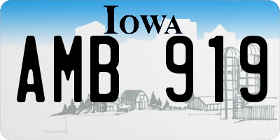 IA license plate AMB919
