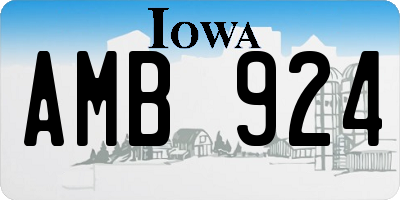 IA license plate AMB924