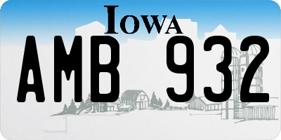 IA license plate AMB932