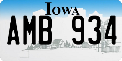 IA license plate AMB934
