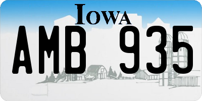 IA license plate AMB935