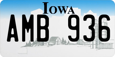 IA license plate AMB936