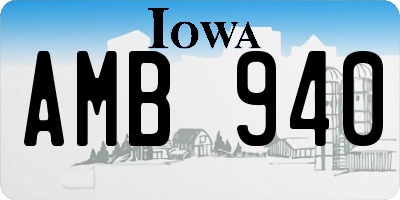 IA license plate AMB940