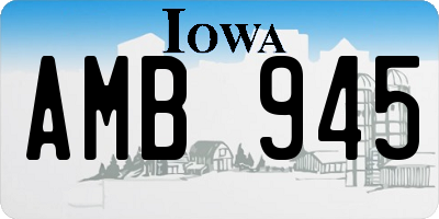 IA license plate AMB945
