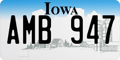 IA license plate AMB947