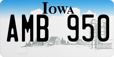 IA license plate AMB950