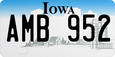 IA license plate AMB952