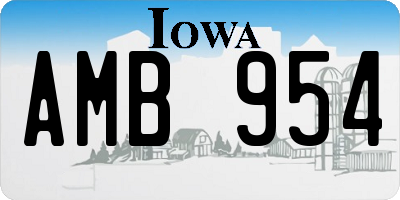 IA license plate AMB954