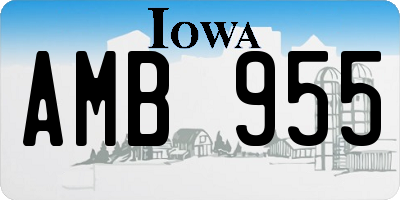 IA license plate AMB955