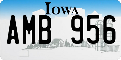 IA license plate AMB956