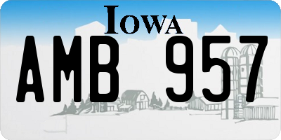 IA license plate AMB957