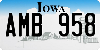 IA license plate AMB958