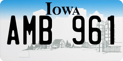 IA license plate AMB961