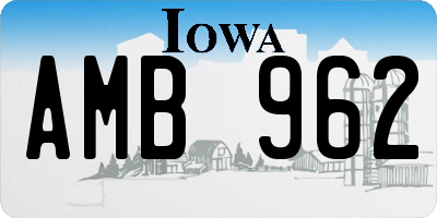 IA license plate AMB962