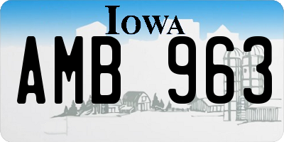 IA license plate AMB963