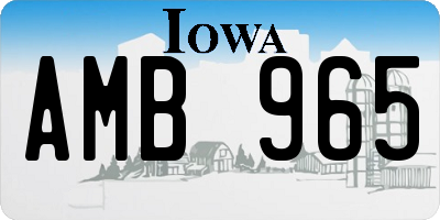 IA license plate AMB965