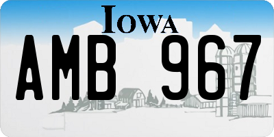 IA license plate AMB967