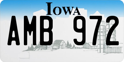 IA license plate AMB972