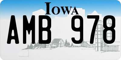 IA license plate AMB978