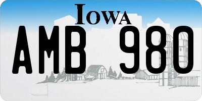 IA license plate AMB980