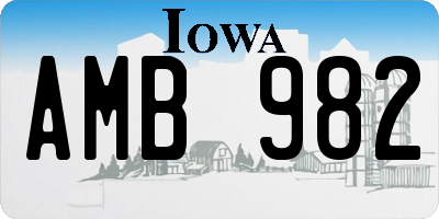 IA license plate AMB982