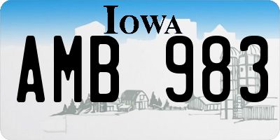 IA license plate AMB983
